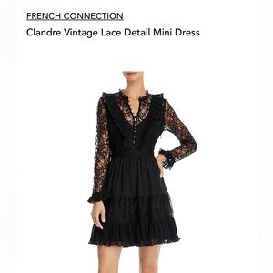 French connection Clandre Vintage Lace Detail Mini Dress